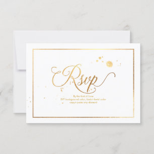 PixDezines RSVP Dazzled Faux Gold Marble Confetti