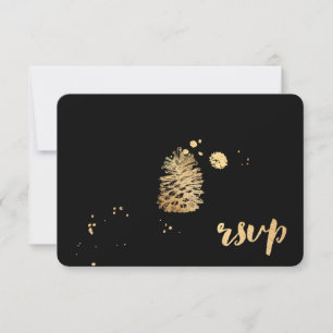 PixDezines RSVP ébloui/or/pomme de pin/soirée