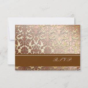PixDezines rsvp faux damas en cuivre/couleurs do-i