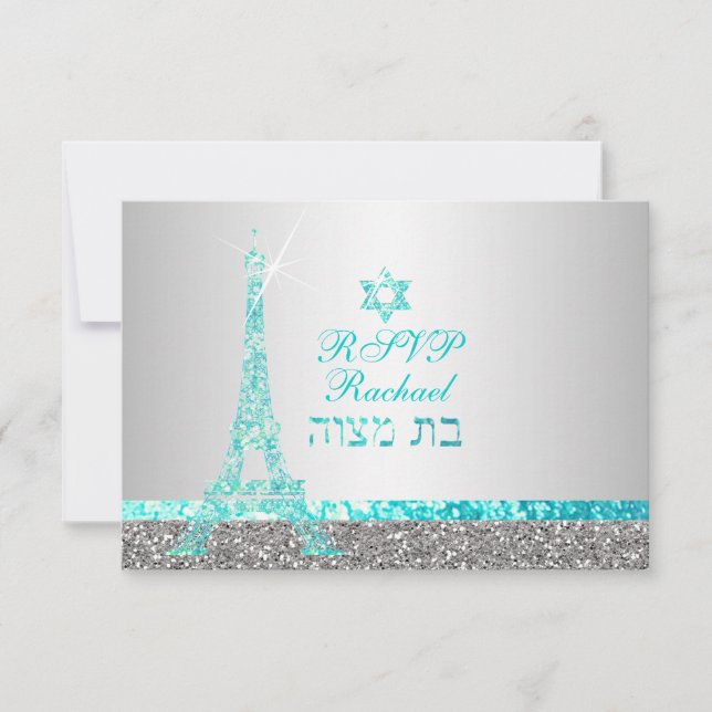 PixDezines rsvp faux parties scintillant eiffel/ba (Devant)