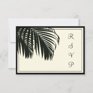 PixDezines rsvp frondes de palmier/plage/noir+beig