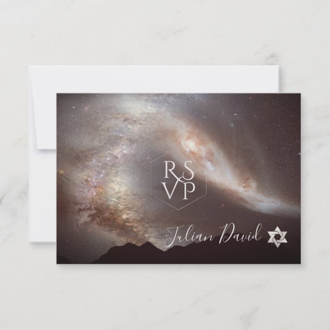 PixDezines RSVP Galaxy Milky Way Bar Mitzvah ✡ (Devant)