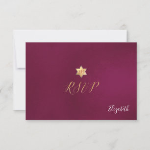 PixDezines RSVP minimaliste Dahlia Red Mitzvah ✡