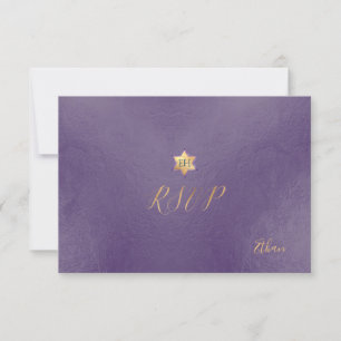 PixDezines RSVP minimaliste Dusty Purple Mitzvah ✡