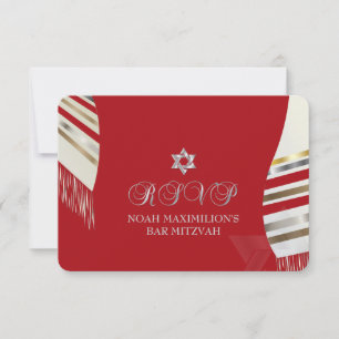 PixDezines RSVP MITZVAH/RED TALLIT/do-it-yourself
