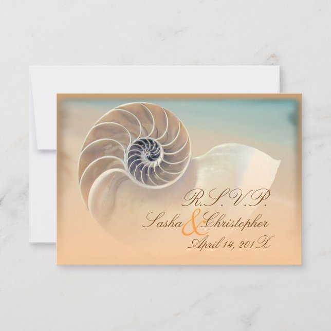 PixDezines rsvp nautilus, invitations de mariage (Devant)