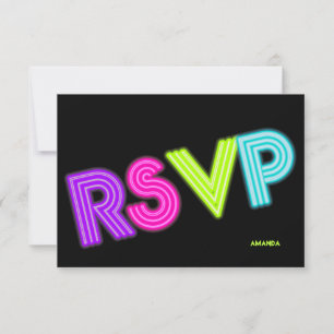 PixDezines RSVP Neon Lumières Bat mitzvah ✡