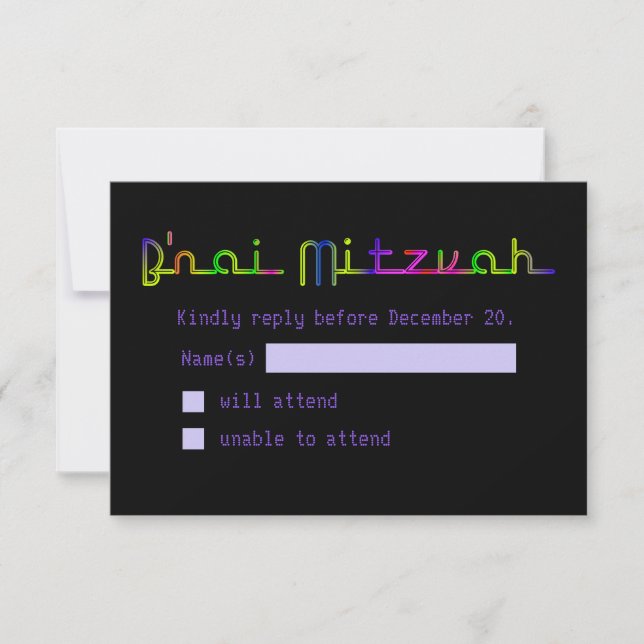PixDezines RSVP Neon Sign B'nai Mitzvah (Devant)