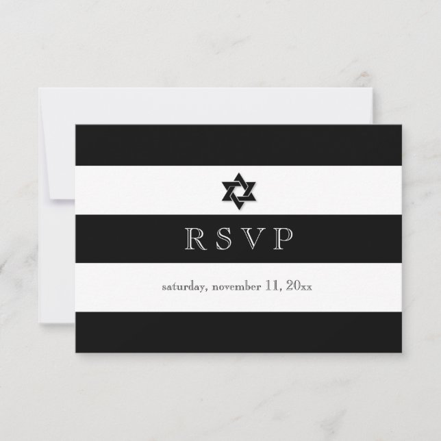 PixDezines rsvp noir/blanc/rayures bar mitzvah (Devant)