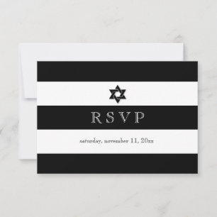 PixDezines rsvp noir/blanc/rayures bar mitzvah
