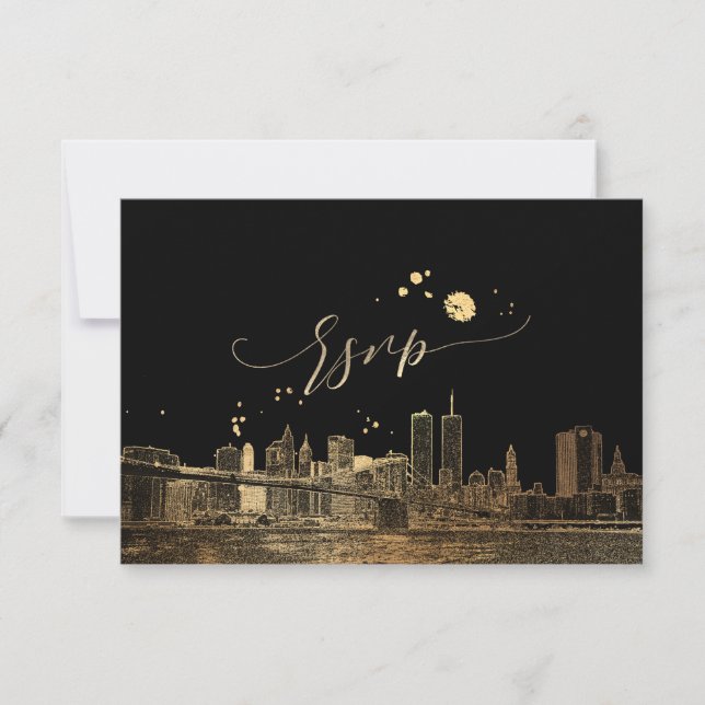 PixDezines RSVP NYC Skyline/Faux Gold (Devant)