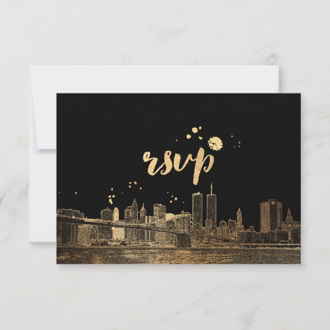 PixDezines RSVP NYC Skyline/Faux Gold (Devant)