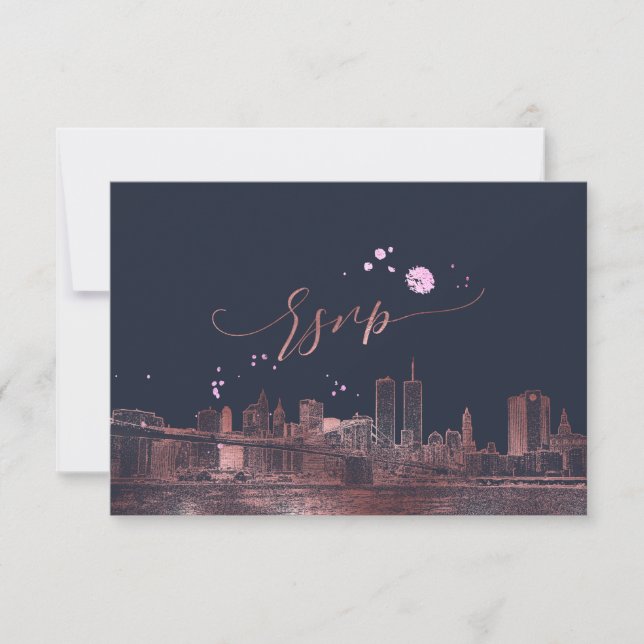 PixDezines RSVP NYC Skyline/Faux Rose Gold (Devant)