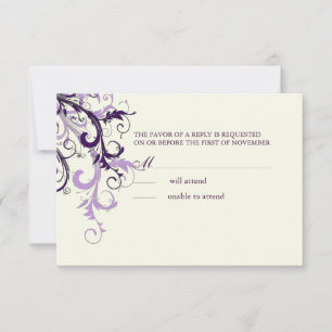 PixDezines RSVP PLUM SWIRLS/do-it-yourself ARRIÈRE