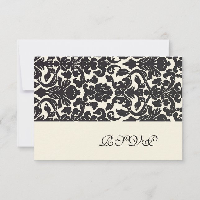 PixDezines rsvp (pour 5x7) Black Flora Damask (Devant)