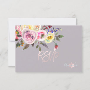 PixDezines RSVP Roses aquarelle Bar Mitzvah ✡