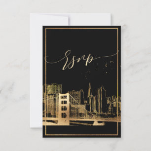 PixDezines RSVP San Francisco Skyline/Faux Gold