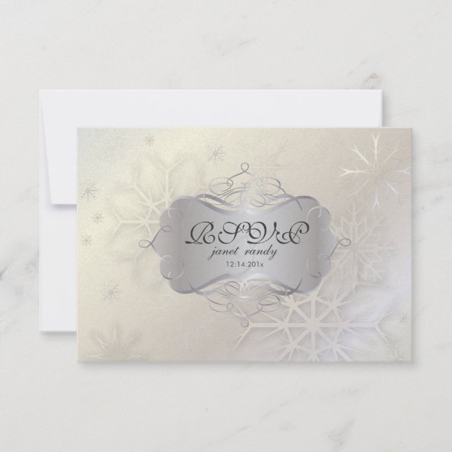 PixDezines rsvp Snowflakes, Mariage d'hiver (Devant)