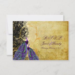 PixDezines rsvp tourbillons vintage paon+filigree