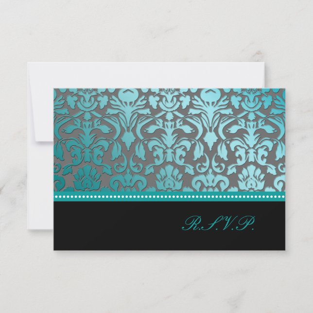 PixDezines rsvp turquoise flore damask/do-it-yours (Devant)