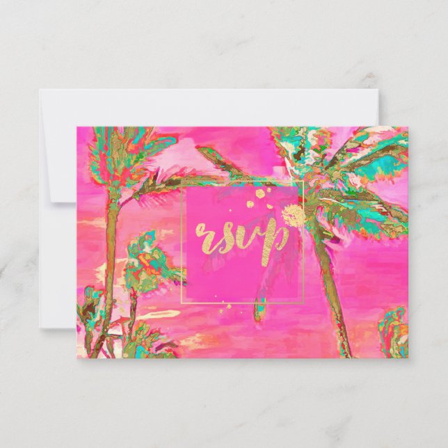 PixDezines RSVP Vintage Hawaïen Plage/Rose (Devant)