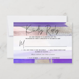 PixDezines RSVP w Repas, Art Moderne, Argent Viole