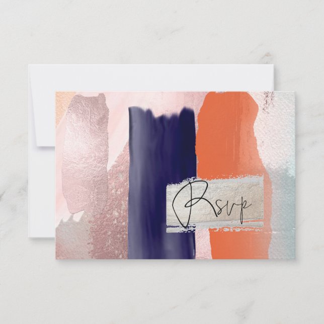 PixDezines RSVP Watercolor Block Navy Blush (Devant)