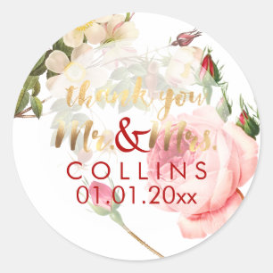 PixDezines Stickers Merci Rose Vintage