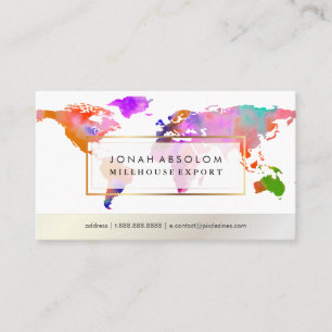 PixDezines sur la carte mondiale/aquarelle