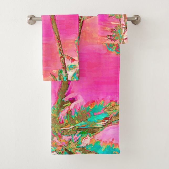 PixDezines Vintage Hawaiian Beach/Rose/Teal (En situation)