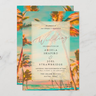 PixDezines VINTAGE PLAGE HAWAIIAN / Invitation TUR