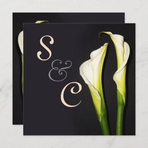PixDezines WHITE CALLA MENTION DES INVITATIONS DE