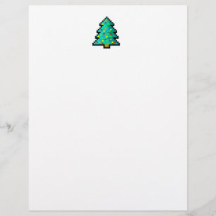 Pixel art arbre de Noël vert avec décorations