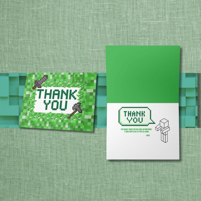 Pixel art Bâtiment vert plié Merci  (Créateur téléchargé)