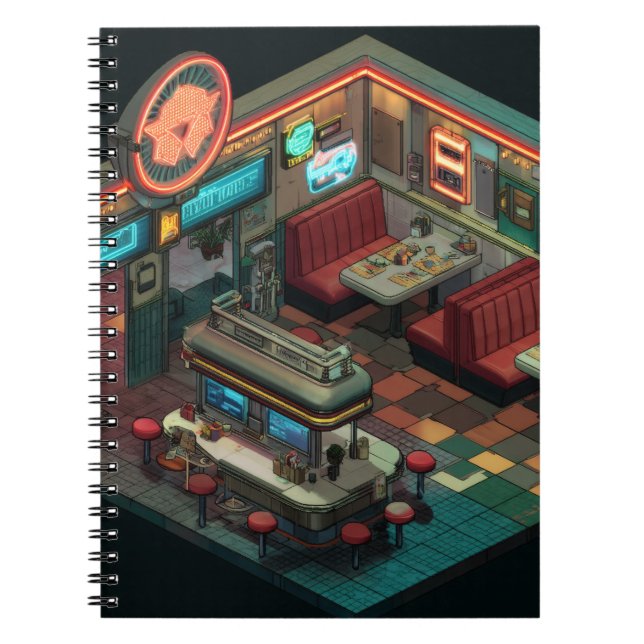 Pixel Art Retro Star Diner Carnet (Devant)