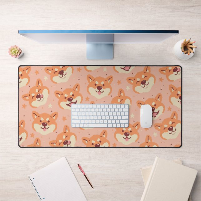 Pixel Art Shiba Inu Desk Mat (Bureau 1)