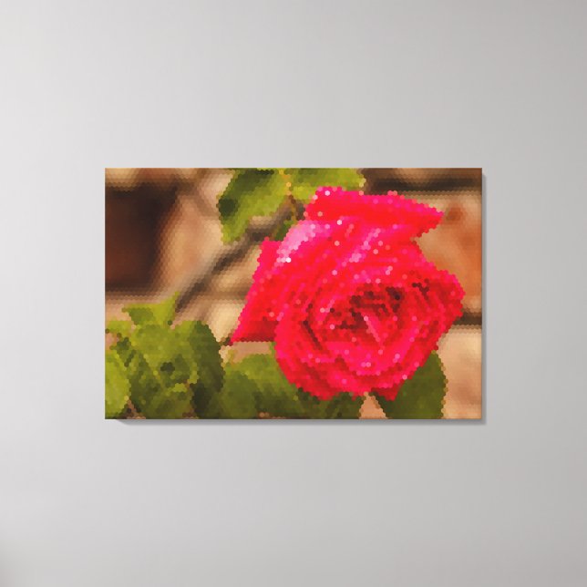 PIXEL ART sur impression sur toile étirée (Recto)