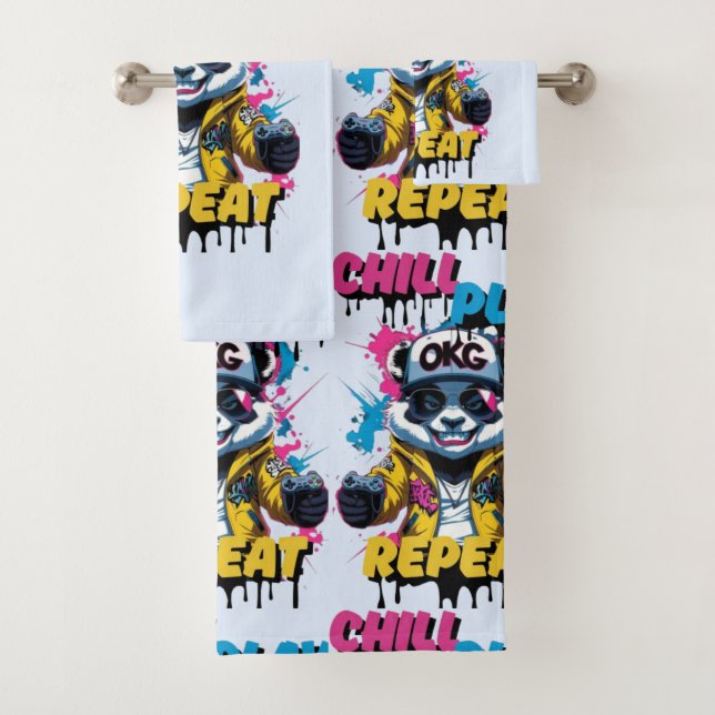 Pixel bleu rose Panda Swag (En situation)