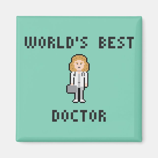 Pixel Femme Doctor Magnet (Devant)