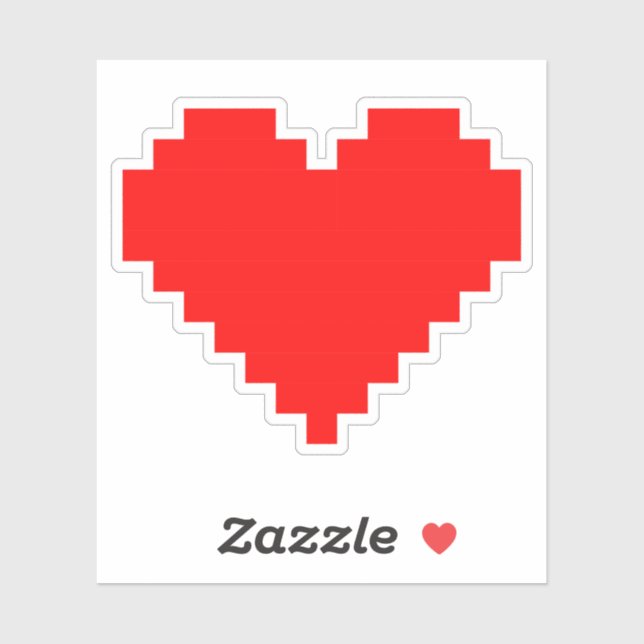 Pixel Heart - Sticker de jeu rétroactif (Feuille)