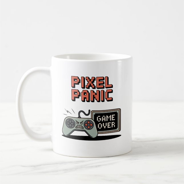 Pixel Panic Gamer Mug – Funny Retro Gaming Gift  (Gauche)