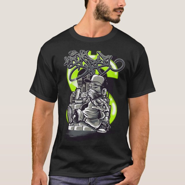 Pixel Soldier T-shirt Neon Green Action Design (Devant)