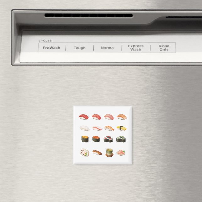 Pixel Sushi Magnet – Japanese Food Pixel Art (In Situ (Lave-vaisselle))