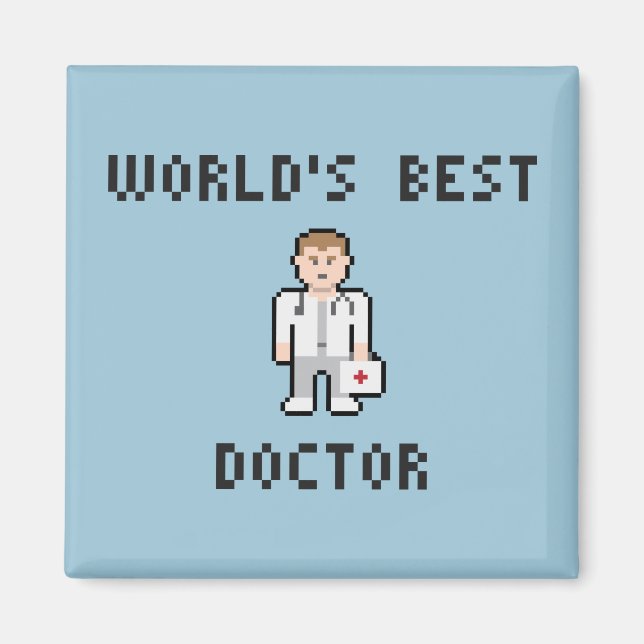 Pixel World's Best Doctor Magnet (Devant)