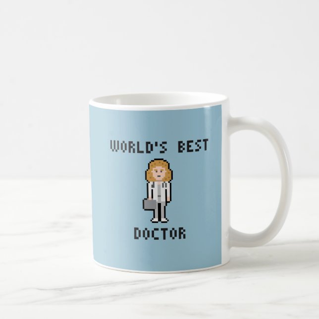Pixel World's Best Doctor - Version féminine - Mug (Droite)