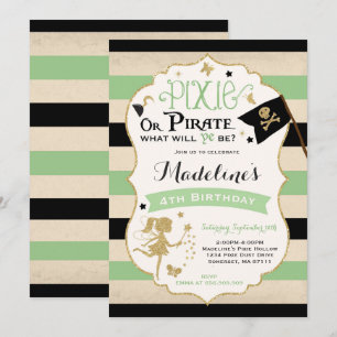 Pixie Et Pirate Invitation Anniversaire Fée Pirate