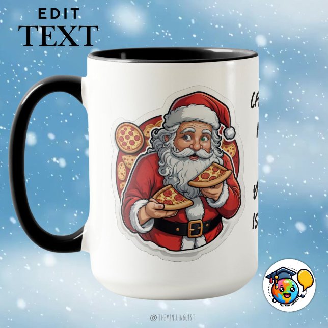 Pizza amusant Christmas Mug éditable (Créateur téléchargé)