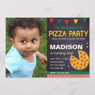 Pizza Anniversaire Invitation avec photo