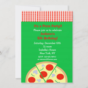 Pizza Anniversaire Invitations