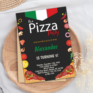 Pizza Anniversaire Invitations